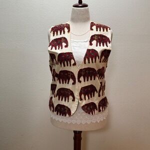 Vintage Soho Compagnie Elephants Open Front Made in India Men Medium Women Large